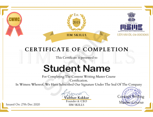 IIM SKILLS Certificate