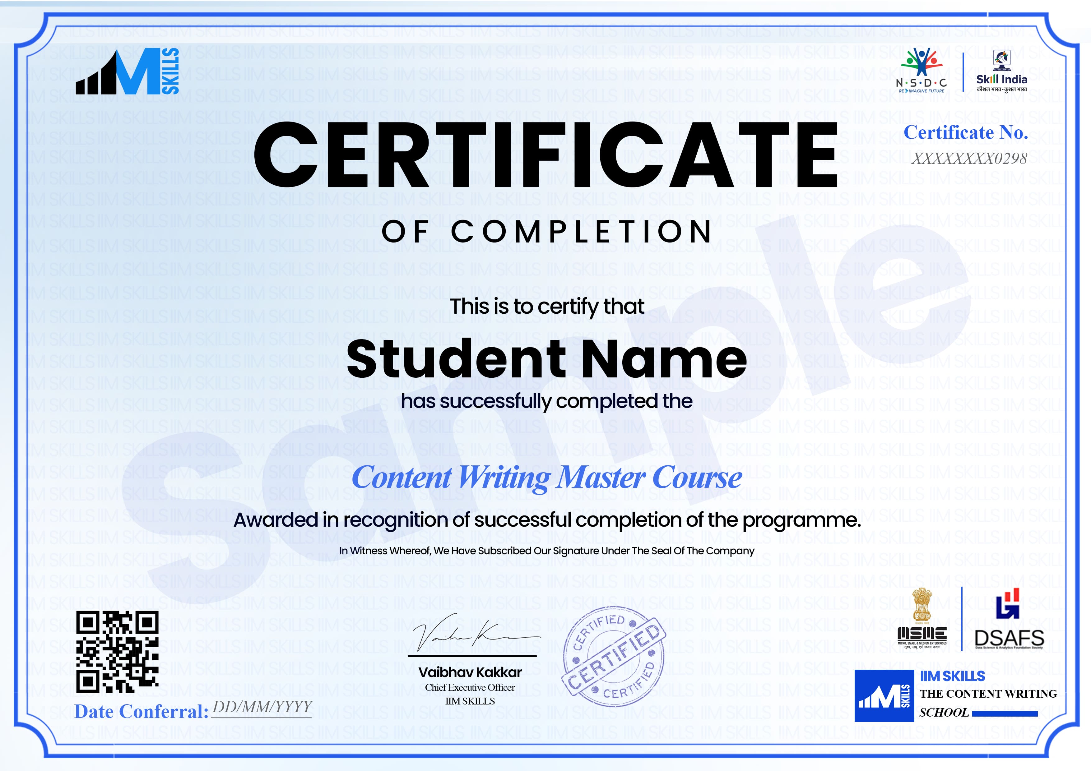 Course Certifications
