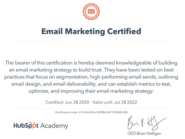Email Marketing Certified