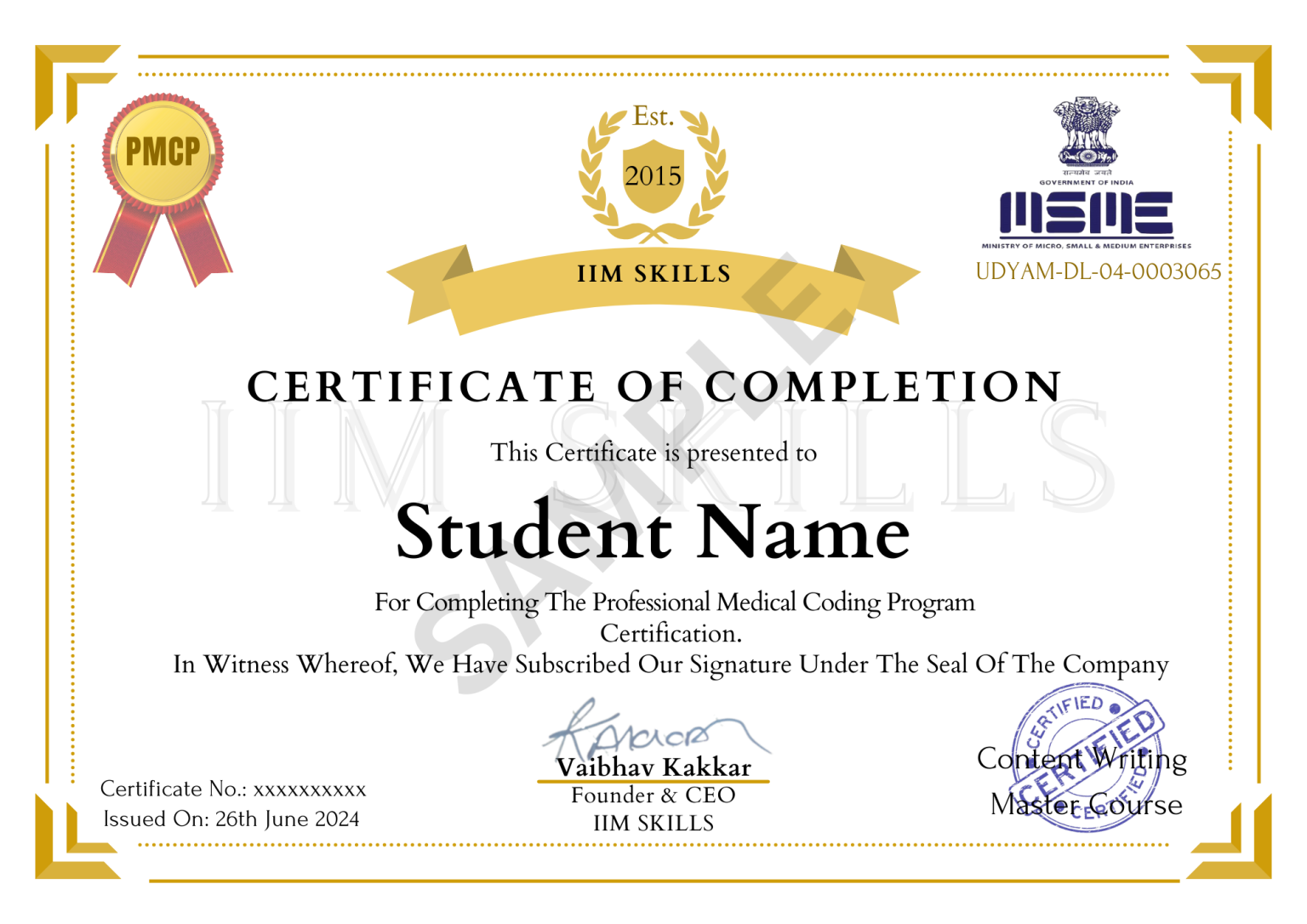 IIM SKILLS Certificate