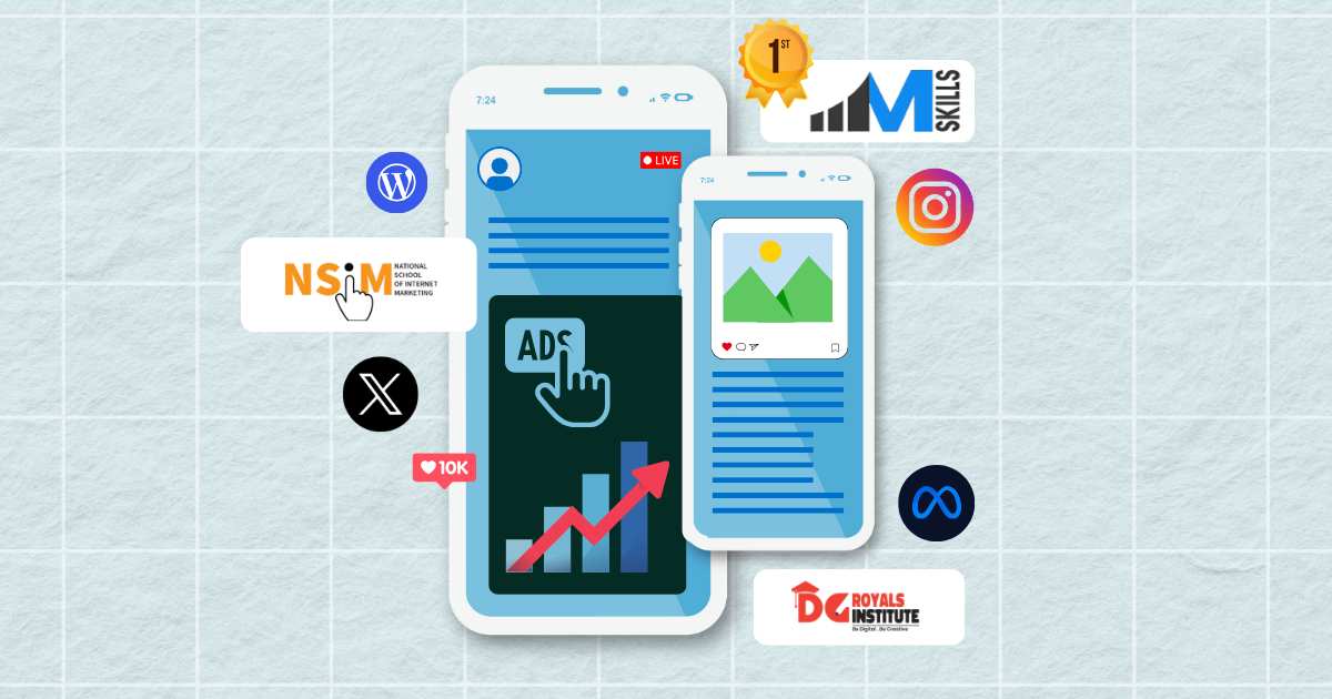 IIM SKILLS, NSIM, DG Royals, BIIT, Dizital Adda - best digital marketing courses in Sarita Vihar